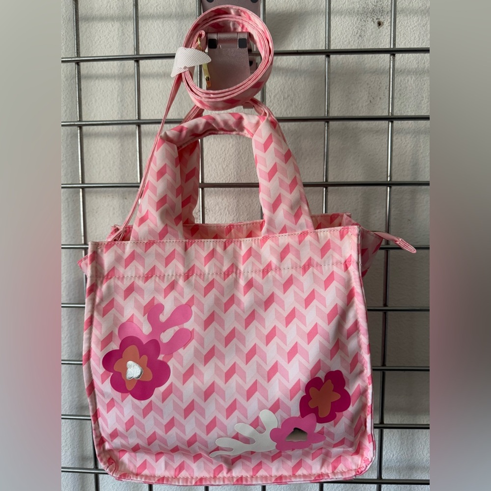 ESTEE LAUDER Pink Geometric Floral Crossbody/Hand Bag NWOT